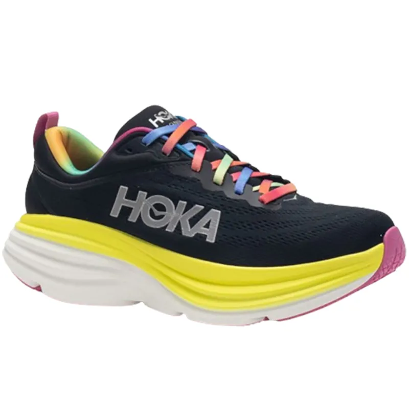 Hoka One One Men's Bondi 8 Running Shoes Black/Citrus Glow-2